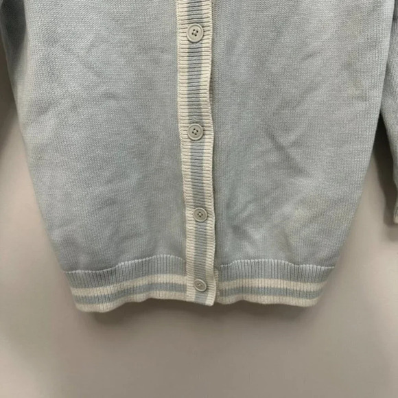 Sunday Best Lamora V-Neck Striped Button Front Cardigan Varsity Style Blue Small - Picture 5 of 16